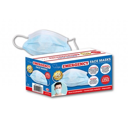 EMERGENCY FACE MASK - 50 PACK