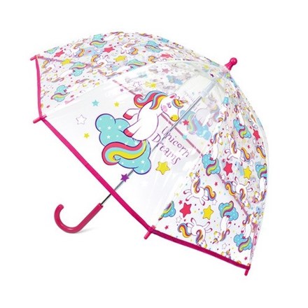 KID CLEAR DOME UMBRELLA - UNICORN