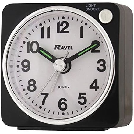RAVEL - MINI ALARM CLOCK - BLACK/SILVER