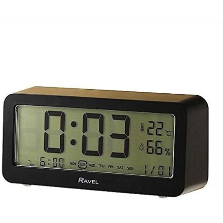 RAVEL - DIGITAL BEDSIDE CLOCK - BLACK