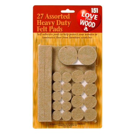 151 - 27 ASSORTED HEAVY DUTY FELT PADS