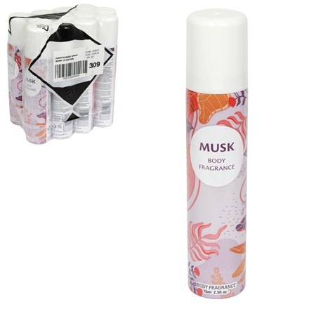 INSETTE LADIES BODYSPRAY MUSK 75ML - 12 PACK