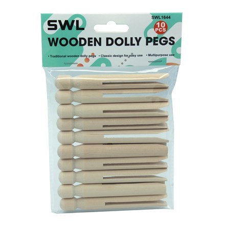 SWL - WOODEN DOLLY PEGS - 10 PACK