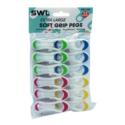 SWL - EXTRA LARGE SOFT GRIP PEGS - 12 PACK