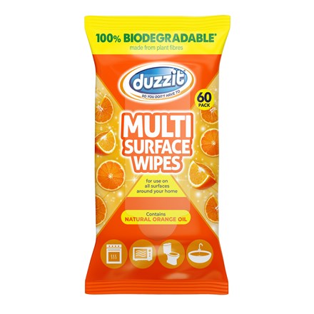 DUZZIT - BIOD MULTI SURFACE WIPES ORANGE - 60 PK