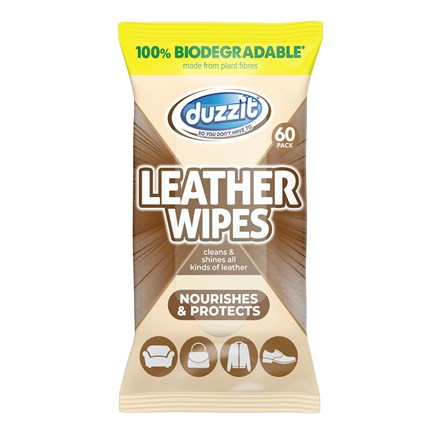 DUZZIT - BIODEGRADE LEATHER CLEANING WIPES - 60 PK