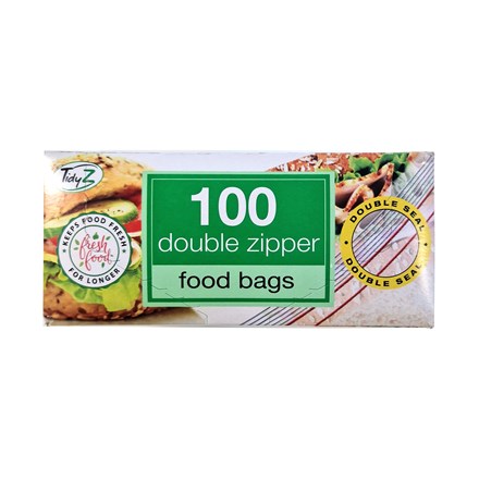 TIDYZ - 100 DOUBLE ZIPPER FOOD BAGS