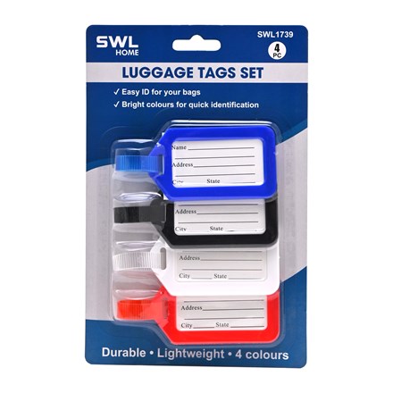 SWL - LUGGAGE TAGS SET - 4 PACK