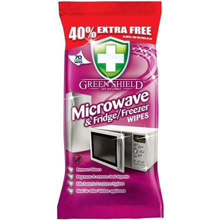 GREEN SHIELD - MICROWAVE & FRIDGE WIPES - 70 PACK