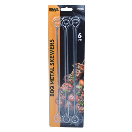 SWL - BBQ METAL SKEWERS - 6 PACK