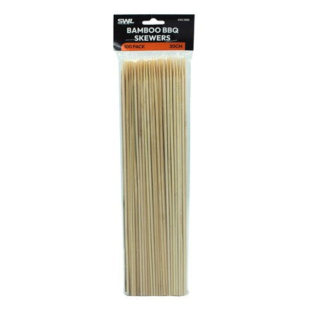 SWL - BAMBOO BBQ SKEWERS 30CM - 100 PACK