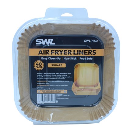 SWL - 40 PACK SQUARE AIR FRYER LINERS - 25CM