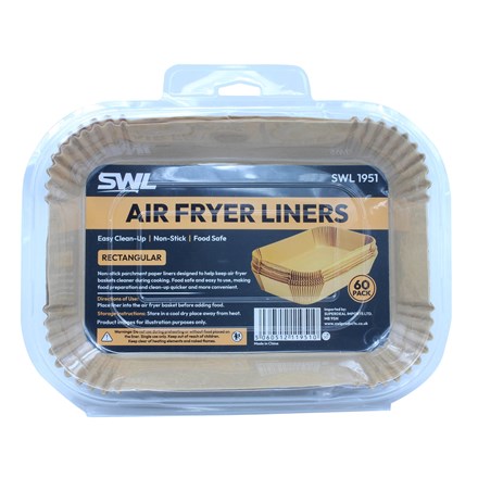 SWL - 60 PACK RECTANGULAR AIR FRYER LINERS