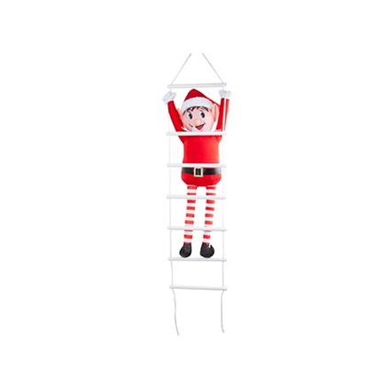 80CM ELF ON A LADDER DECORATION