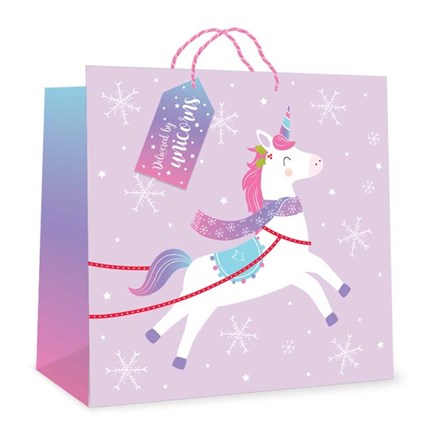 CHRISTMAS GIFT BAG - UNICORN - JUMBO