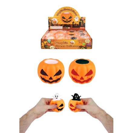 SQUEEZE GHOST IN PUMPKIN 6.2CM