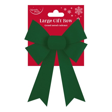 NORTH POLE - GREEN VELVET BOW - LARGE