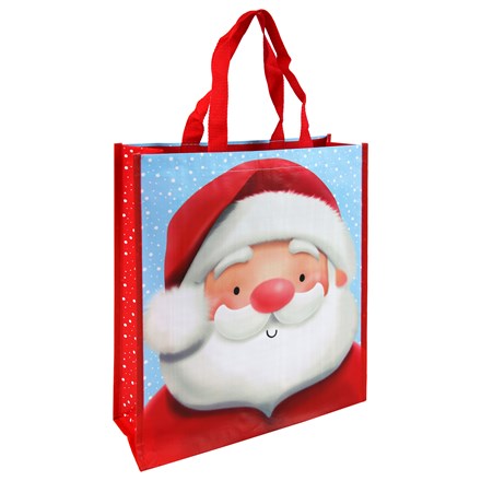 NORTH POLE - SANTA FACE WOVEN GIFT BAG - SMALL