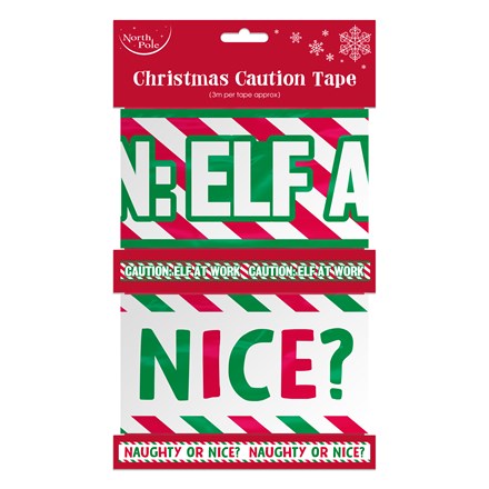 NORTH POLE - XMAS ELF WARNING TAPE 3M - 2 PACK