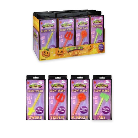 20CM HALLOWEEN GLOW WAND - 2PC SET