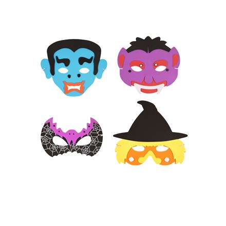 HALLOWEEN EVA MASK 4 ASTD