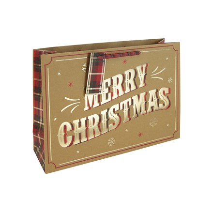 MERRY CHRISTMAS BROWN KRAFT SHOPPER