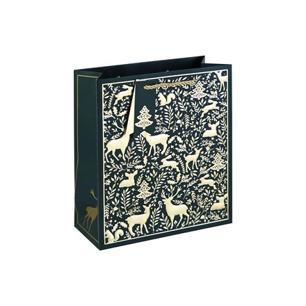 GOLD WOODLAND EMB MEDIUM GIFT BAG
