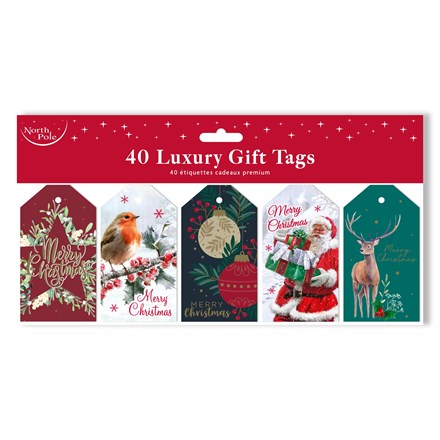40 PACK TRADITIONAL DIE CUT GIFT TAGS
