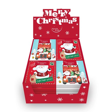 20 PACK SANTA CUTE XMAS CARDS