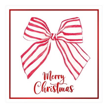 CHRISTMAS WISH BOW 12 PACK WHITE KRAFT CARD