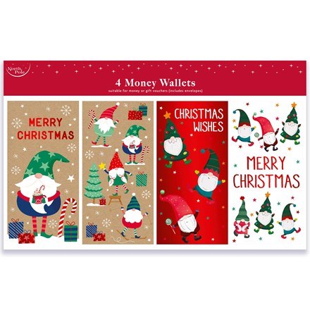 CHRISTMAS GONK MONEY WALLET 4 PACK