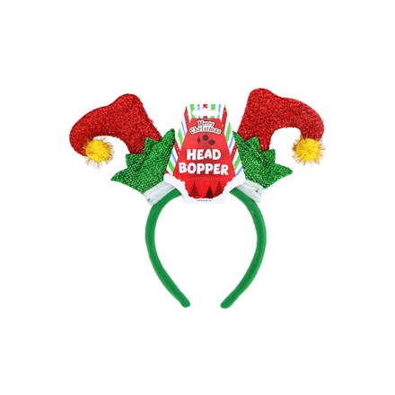 TINSEL ELF BOOTS CHRISTMAS HEADBAND 27CM X 21CM