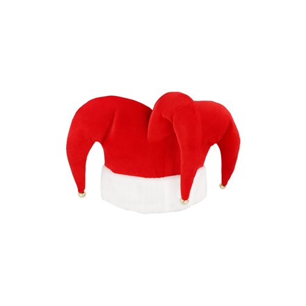 RED CHRISTMAS JESTER HAT (ADULT)