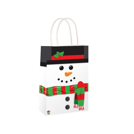 SNOWMAN CHRISTMAS PAPER BAG WITH HANDLES 16CM X 22CM X 8CM