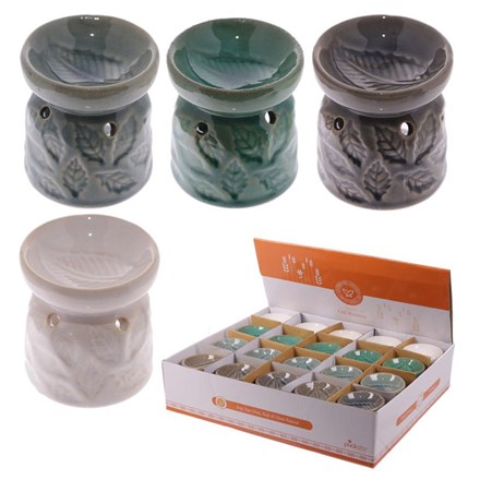 EDEN CERAMIC OIL BURNER - LEAF PATTERN - 4ASST