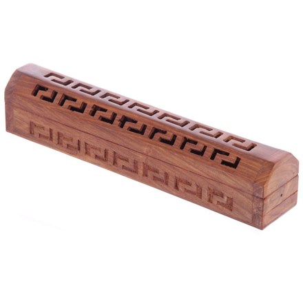 SHEESHAM INCENSE BOX - GEOMETRIC FRETWORK