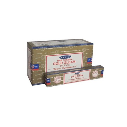 SATYA - GOLD GLEAM INCENSE STICKS - 15G X 12