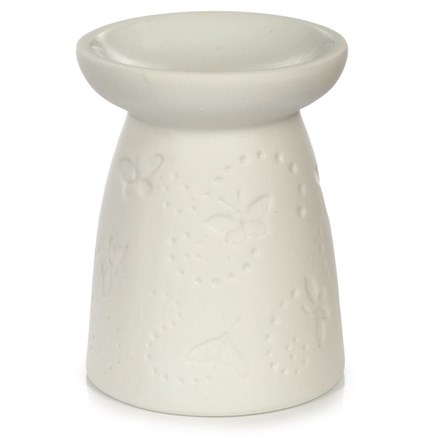 BUTTERFLY & MOTH EMBOSSED CERAMIC OIL & WAX BURNER