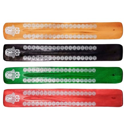 MANGO WOOD HAMSA PALM INLAY ASHCATCHER - 4ASST