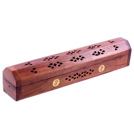 SHEESHAM WOOD ASHCATCHER INCENSE STICKS & CONE BOX
