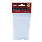 SWL - WHITE CABLE TIES 2.5 X 80MM - 100 PACK