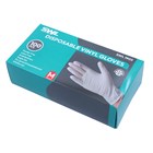 SWL - WHITE DISPOSABLE VINYL GLOVES MEDIUM - 100 PACK