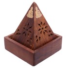 SHEESHAM WOOD INCENSE BURNER - CONE PYRAMID