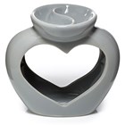 EDEN - HEART SHAPED DOUBLE DISH BURNER - GREY