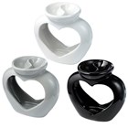 EDEN - HEART SHAPED DOUBLE DISH OIL BURNER -3ASST