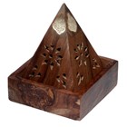 SHEESHAM WOOD PYRAMID INCENSE CONE BURNER
