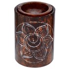 DARK ORANGE SOAPSTONE CARVED CHAKRA OIL BURNER