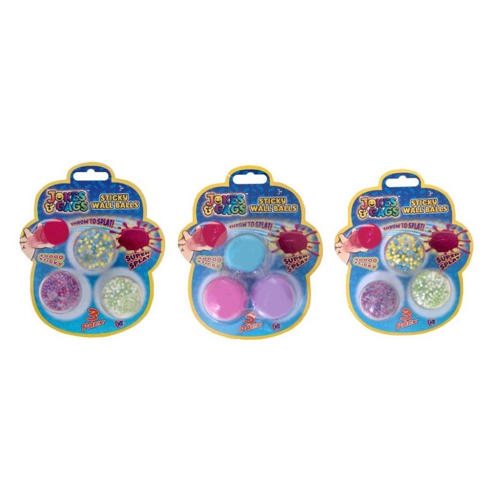 JOKES & GAGS STICKY WALL BALLS 3PACK
