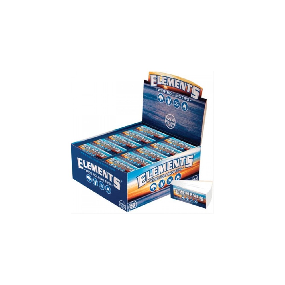 ELEMENTS WIDE ROLLING PAPER TIPS - 50 PACK