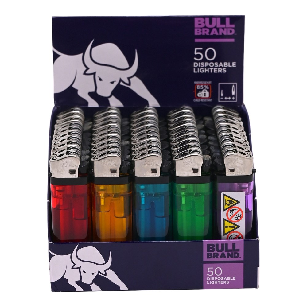 BULL BRAND DISPOSABLE LIGHTERS 50PACK